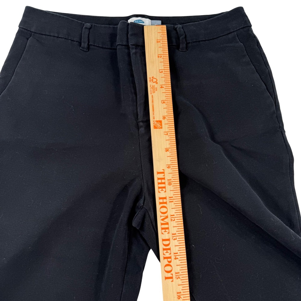Old Navy Wide Leg Pants Cropped Womens 10 Regular Black Chino Workwear Trousers - Picture 6 of 8